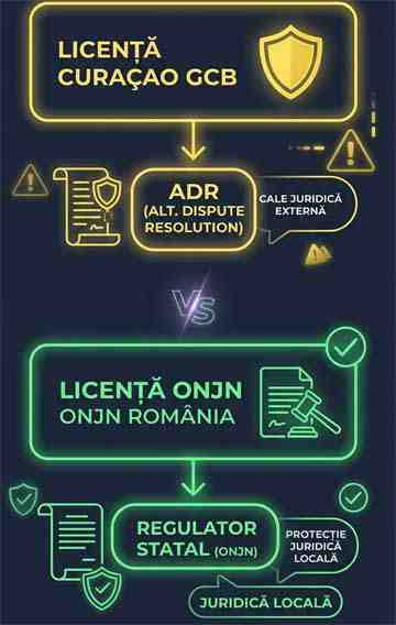 Schema juridică privind protecția jucătorilor în funcție de licența cazinoului